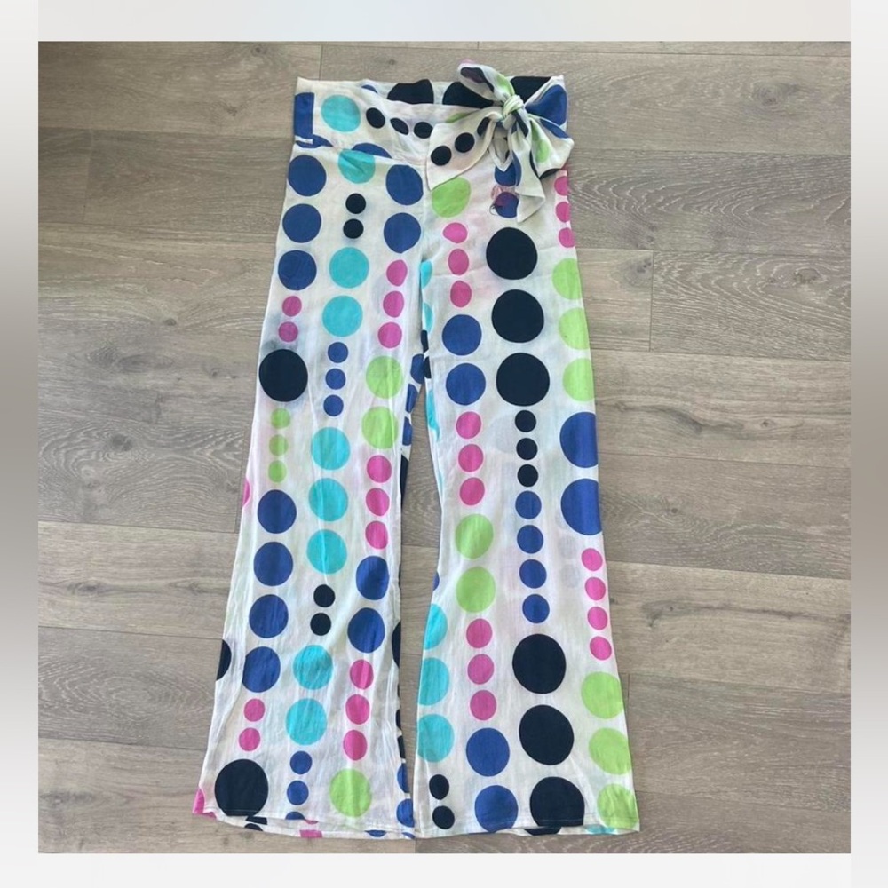 Y2K retro colorful Polka Dot pattern thin low rise adjustable Tie clowncore